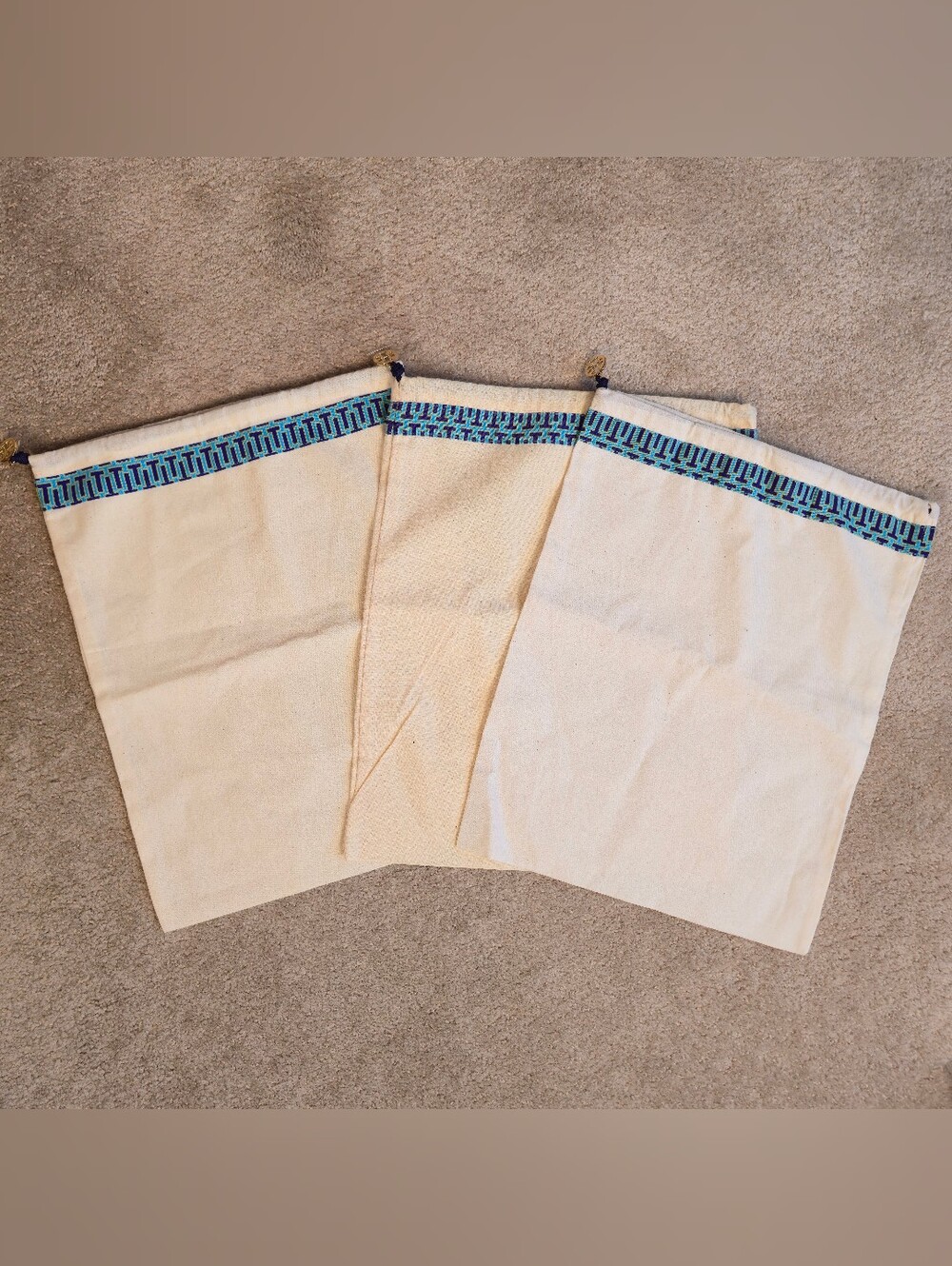 TORY BURCH Dust Bags Ivory (L 11.5" x H 15") LOT OF 3 NEW